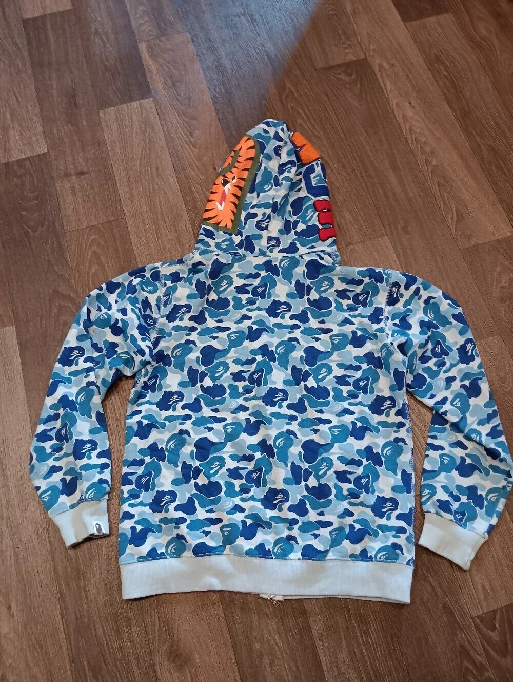 BAPE ABC Camo Shark WGM Full Zip Hoodie Blue | A Bathing Ape Sz L